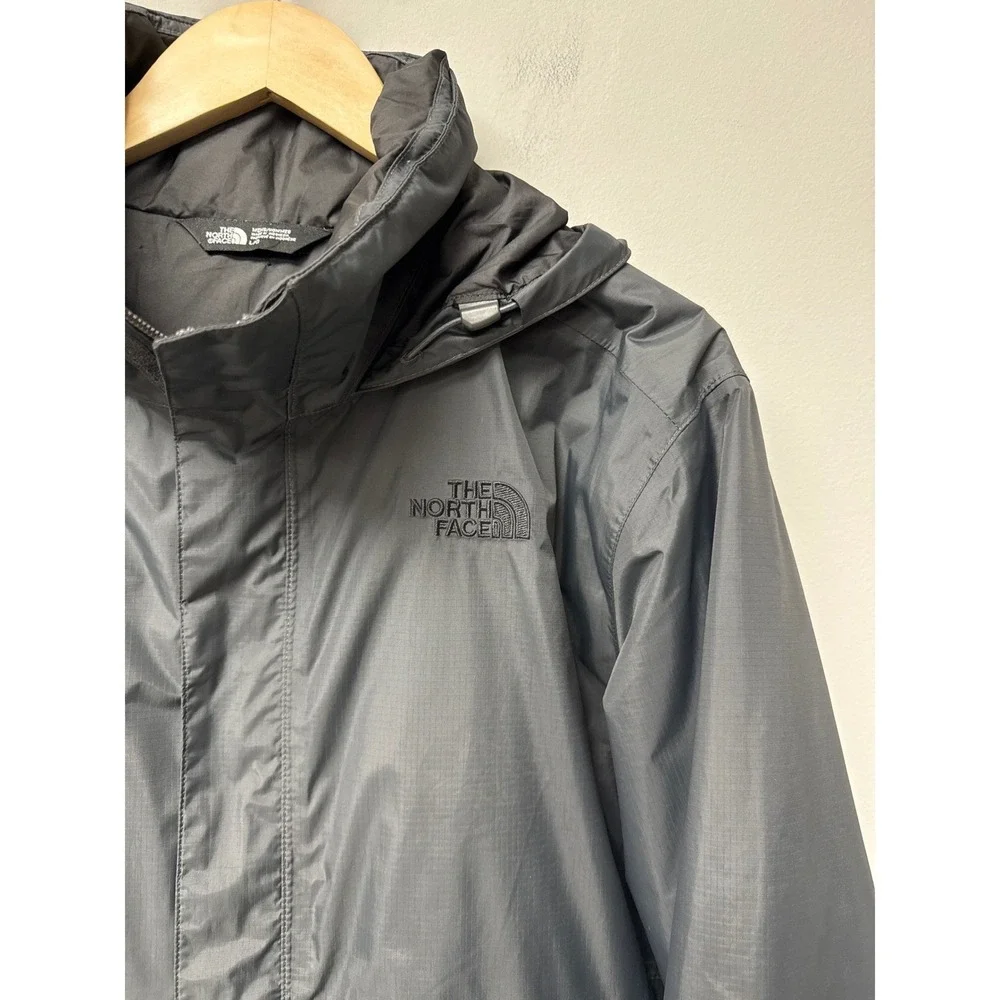 The North Face DryVent Jacket Men L Grey Hooded Rain Windbreaker Gorpcore Hiking